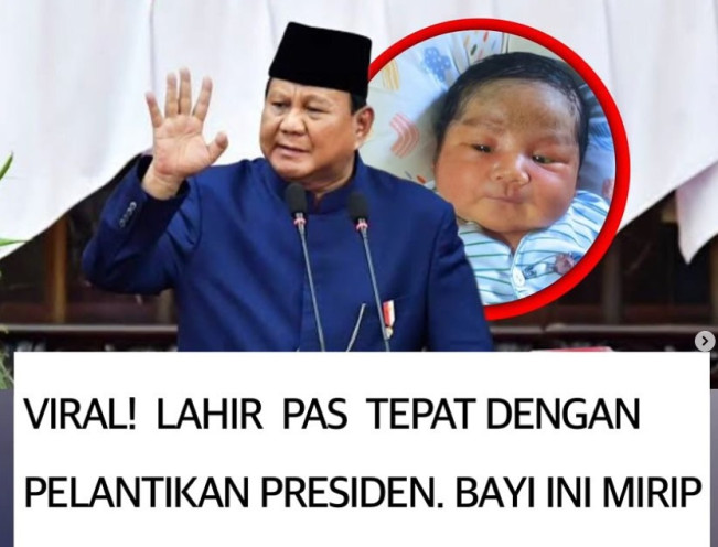 Bayi Ini Mirip Banget Presiden Prabowo, Lahir Persis saat Pelantikan Presiden!
